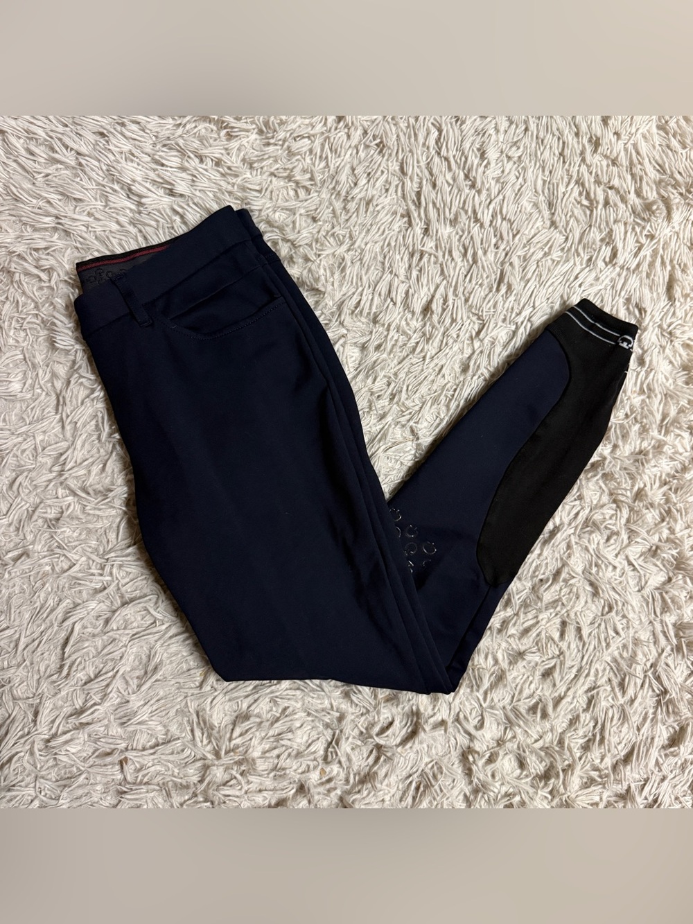 Women’s Size IT42 Navy Cavalleria Toscana Knee Patch Horseback Riding Breeches